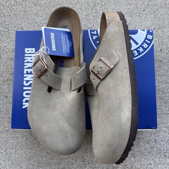 Birkenstock Boston Taupe suede clog sandal - Picture 3 of 4